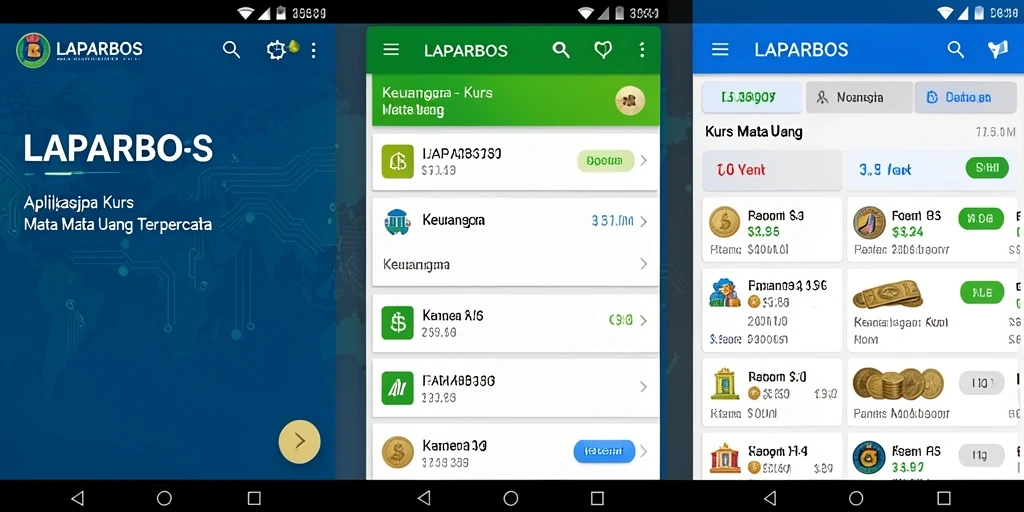 Tampilan antarmuka LAPARBOS menunjukkan fitur Kurs Mata Uang yang canggih.
