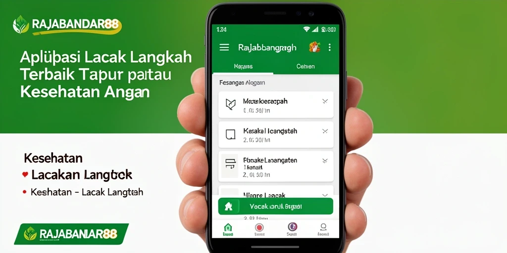 Antarmuka aplikasi RAJABANDAR88 saat melacak langkah.