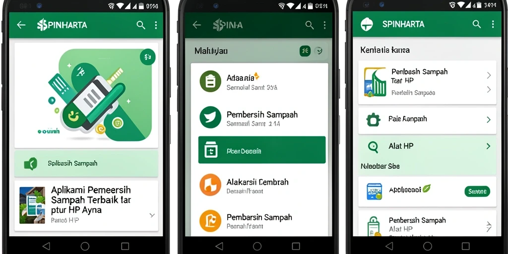 Tampilan antarmuka SPINHARTA yang sederhana dan efisien.