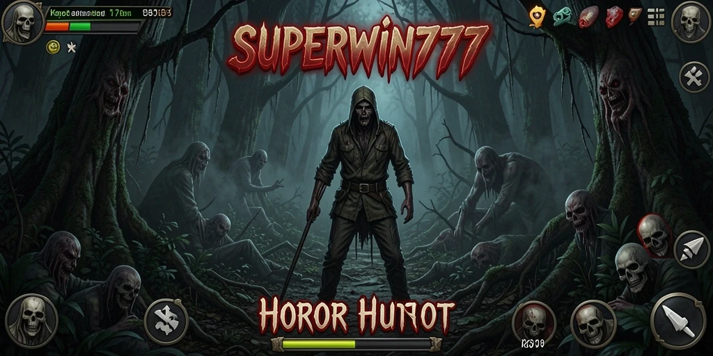 Antarmuka menegangkan dari game Horor Hutan SUPERWIN777.